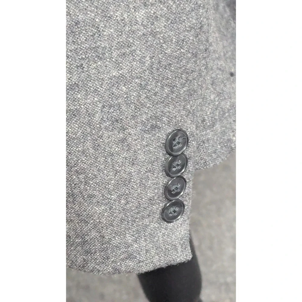 John Varvatos Blazer Mens 42R Gray Wool Blend Two Buttons Flap Pockets Old Money